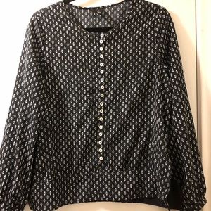 MNG Casual Black and White Blouse